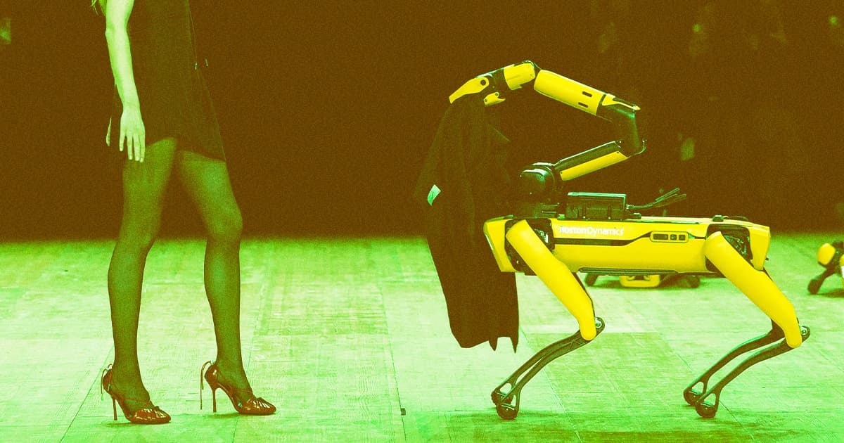 Robodogs Peeling Off a Model's Clothes Are a Viral Riff on Ominous Tech