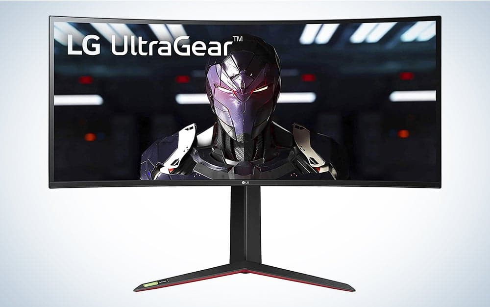 The front-facing view of the LG UltraGear 4K curved gaming monitor