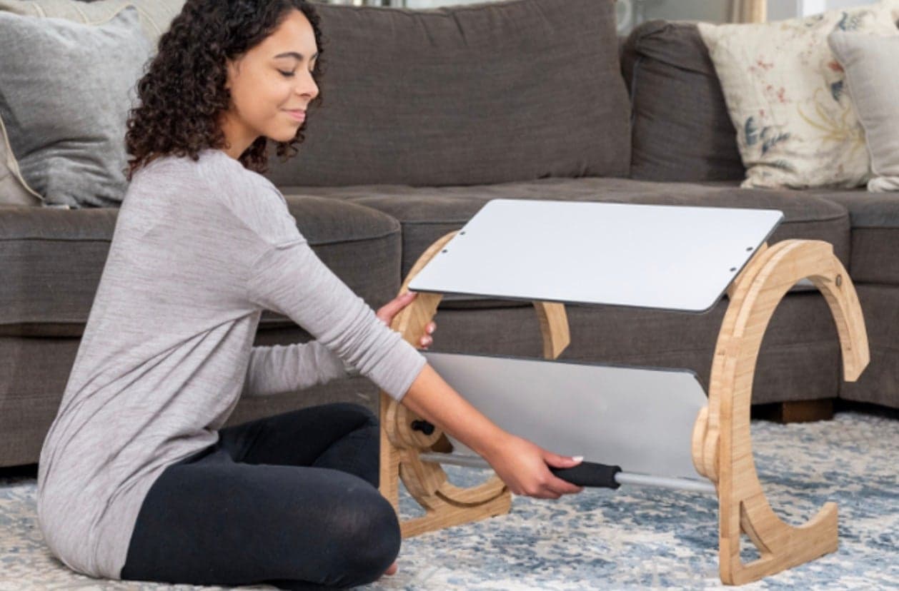 The Lunadesk is the best standing desk converter for mobility.