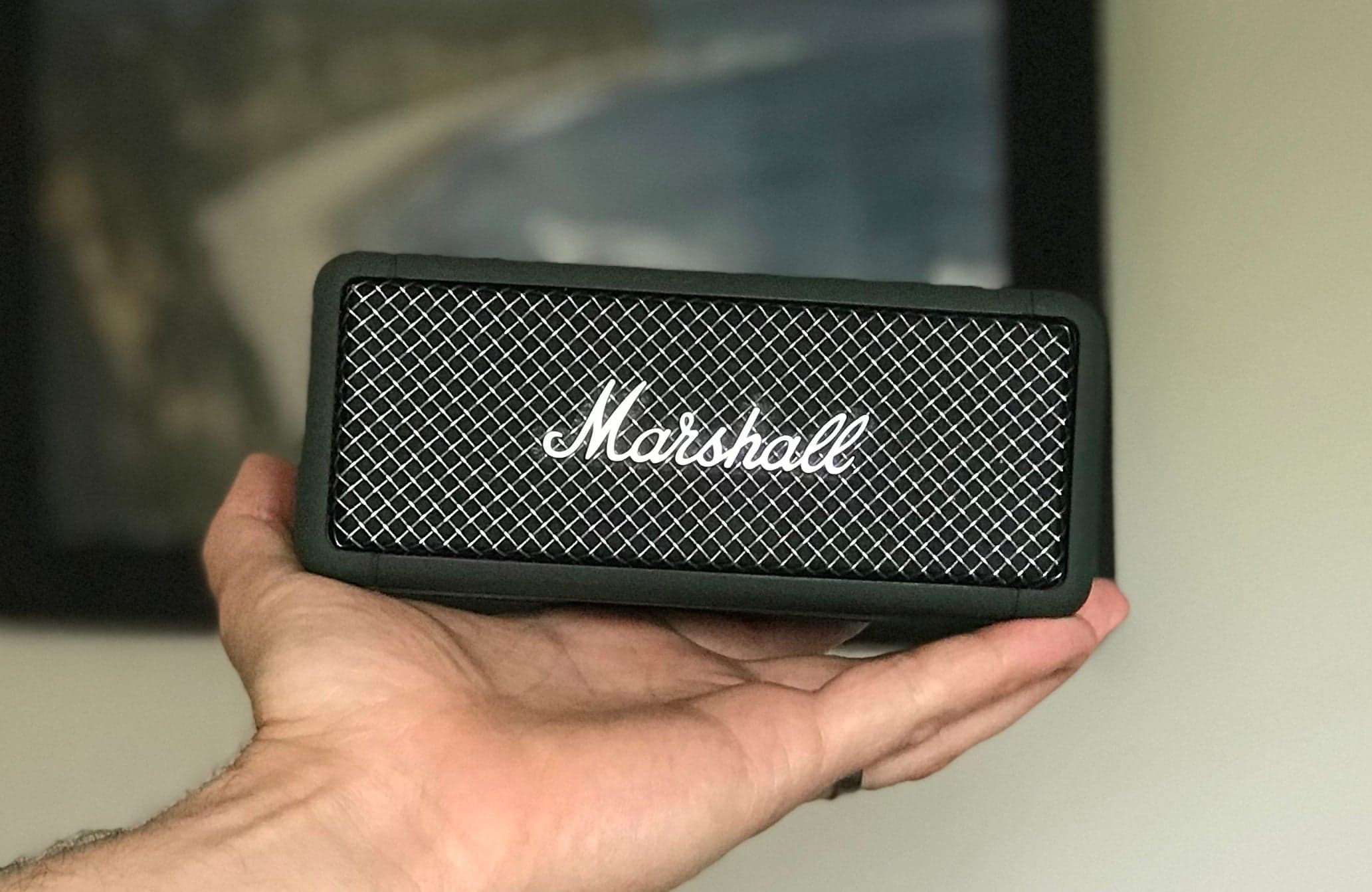 Marshall Emberton is the best small bluetooth speaker.