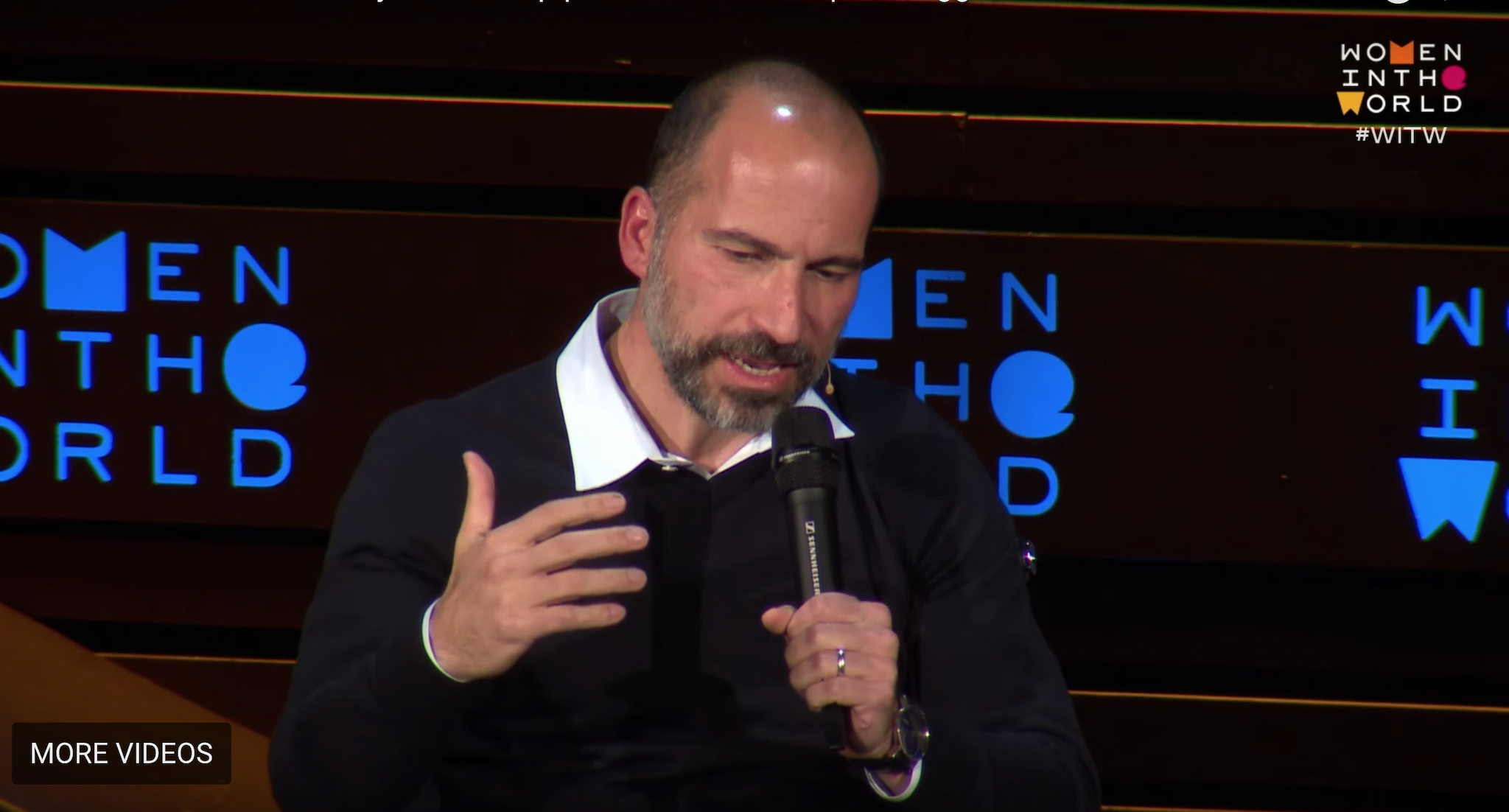 Dara Khosrowshahi at the Women in the World event on April 12, 2018