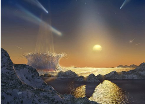 An artist's impression of the late heavy bombardment period. (Credit: NASA/Karl Kofoed)