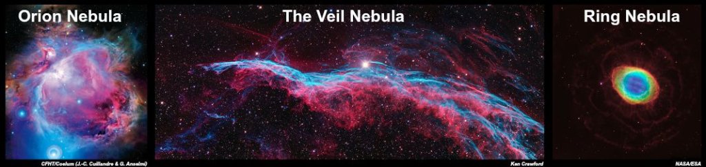 Compilation of 3 nebulae