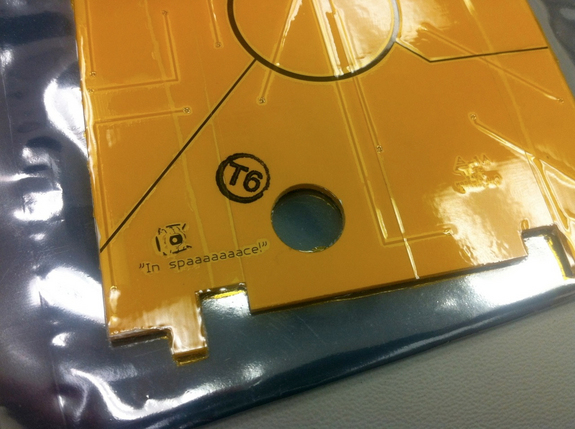 Image of the Portal 2 etching on the craft