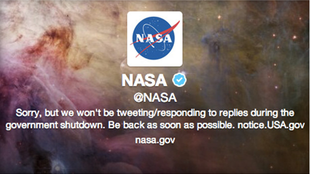 This image appears on NASA's Twitter page, a direct response to the shit down.
