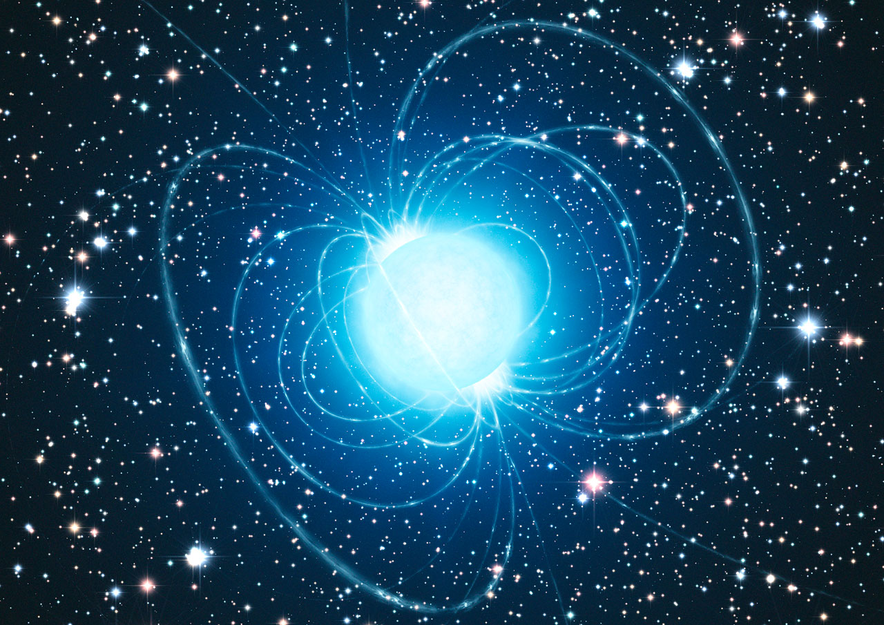 Artists rendering of a neutron star  (via ESO)
