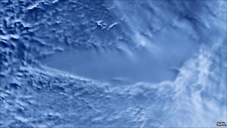 Radar satellite image of Lake Vostok (Credit: NASA)