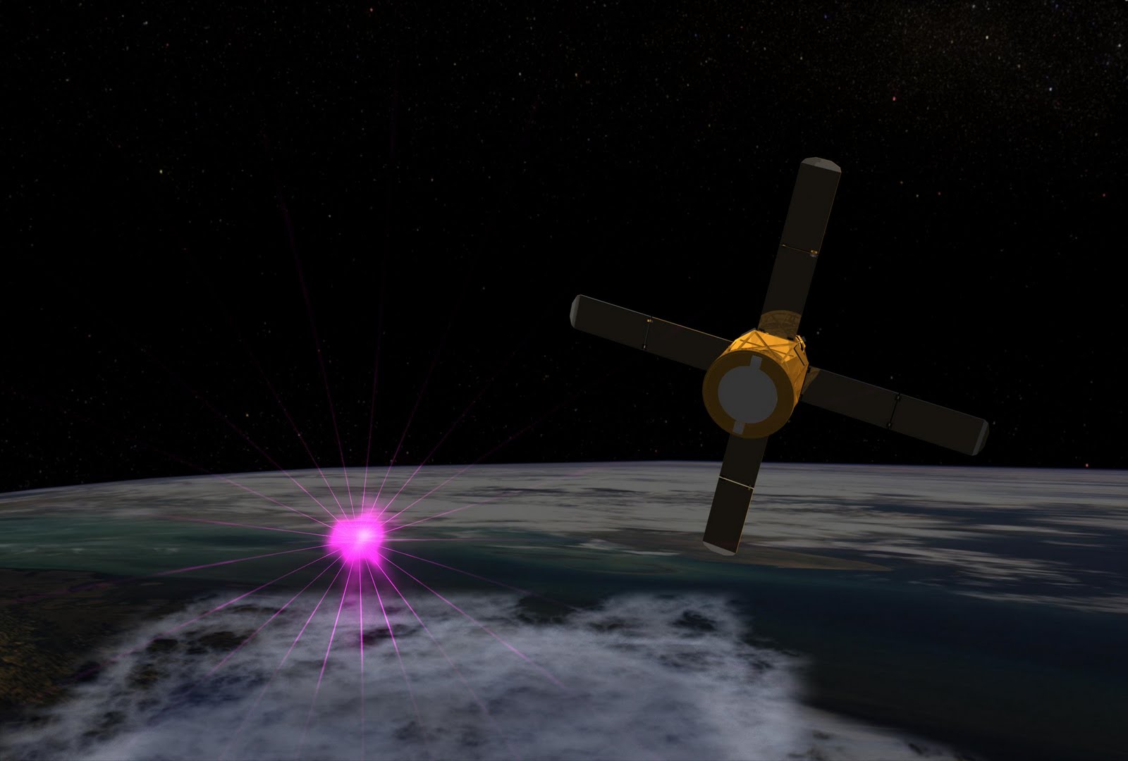 Artist rendering of a terrestrial gamma-ray flash (Credit: NASA)