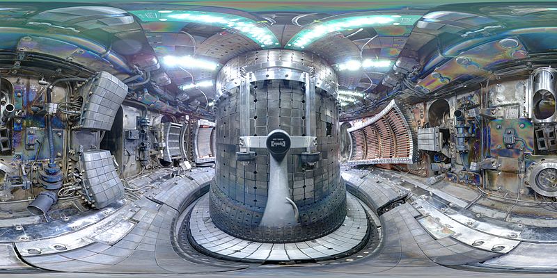 Interior view from Alcator C-Mod Reactor using a fish eye lens.  Photo Courtesy of Wikimedia Commons User Bob Mumgaard.
