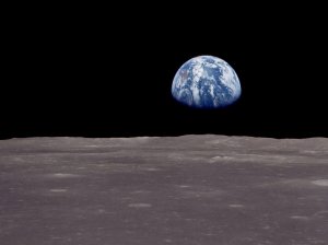 A view of Earth from the moon's surface (Image Credit: NASA/JPL)
