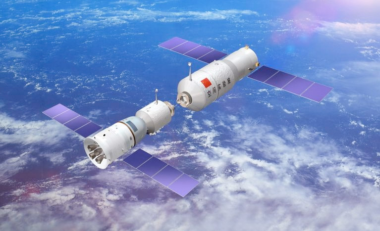 Artist's illustration of the Shenzhou 9 docking with the Tiangong  via CNSA