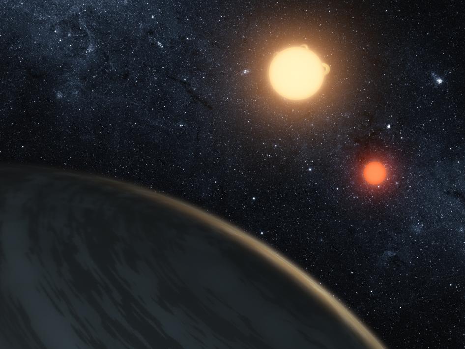 Kepler-16b, the first planet known to definitively orbit two stars via NASA