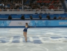 Yulia Lipnitskaya's final spin of her 2014 Olympic debut in Sochi.