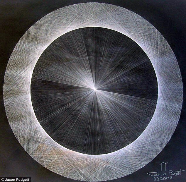 Jason Padgett can produce a visual representation of the formula Pi, the infinite number which begins with 3.14