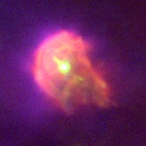 Infant star surrounded by a proplyd in Orion (Image via NASA/ESA)