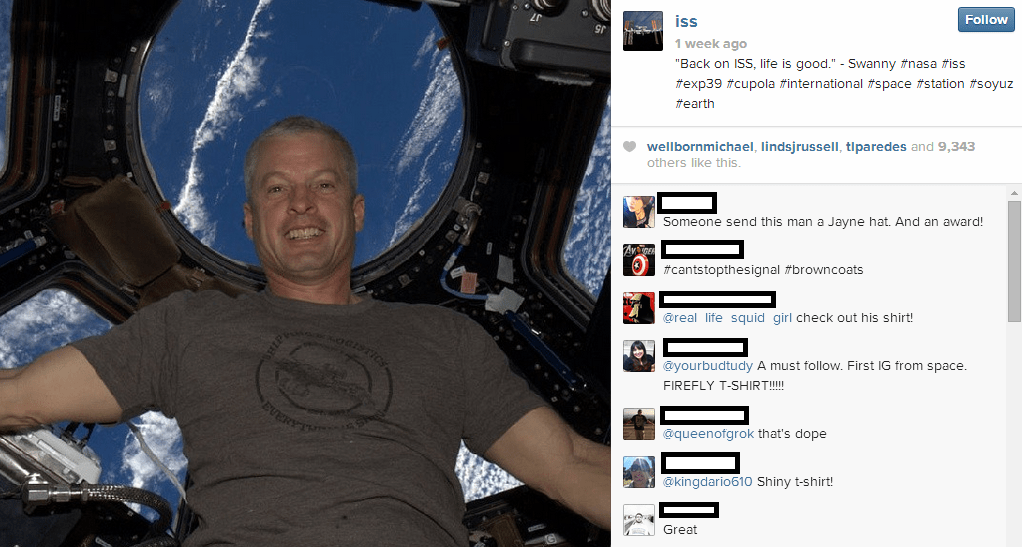 Swanson in Space via Steve Swanson/NASA