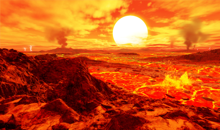 An artist rendering of Kepler 10b's Surface (Credit: Ron Miller/SpaceArt)