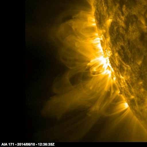 X-Flare & CME on June 10, 2014. Credit: NASA/SDO via FQTQ.