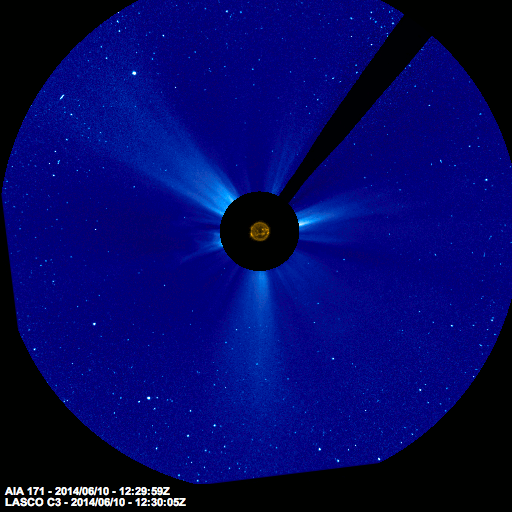 CME associated with X-flare on June 10, 2014. Credit: NASA/SOHO via FQTQ.