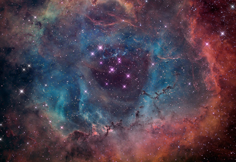 A Closer Look at the Rosette Nebula (Credit: Brian Lula)