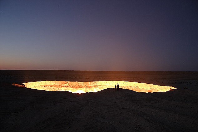 Image of the door to hell in the desert