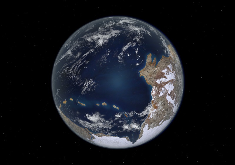 Earth 600 million years ago (Image Credit: Walter Myers (arcadiastreet.com)