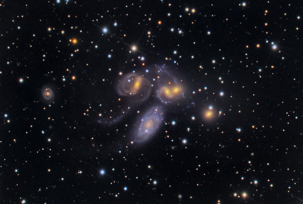 Image of colliding galaxies. Via Kent E. Biggs