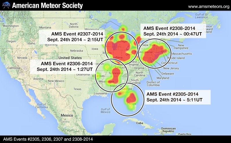 Four Fireballs Seen Over Eastern US Within 24 Hours