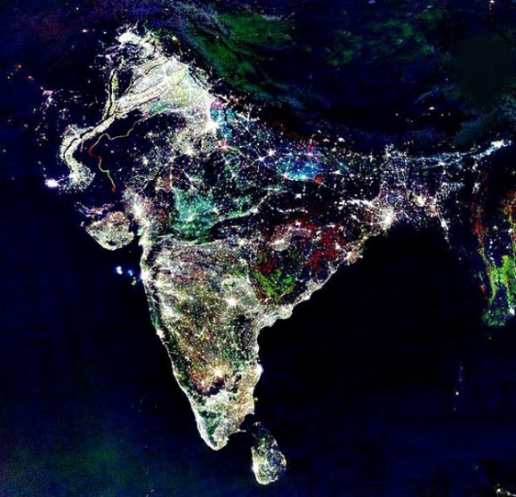 Yes, it’s India, but it’s not a photo captured from space during Diwali night. (Credit: NOAA)