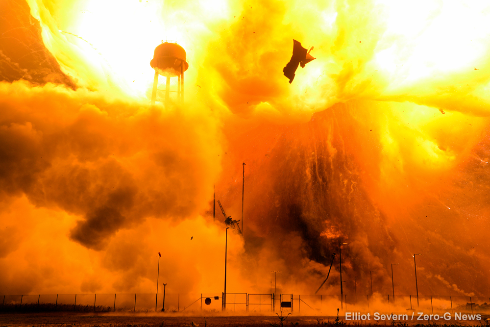 Remote cameras were able to capture the Antares explosion. Photo Credit: Elliot Severn/Zero-G News