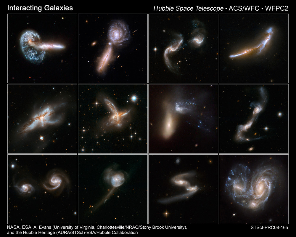 Hubble Collage of Interacting Galaxies (Credit: NASA, ESA, A. Evans (University of Virginia, Charlottesville/NRAO/Stony Brook University), and the Hubble Heritage Team (STScI/AURA)-ESA/Hubble Collaboration)