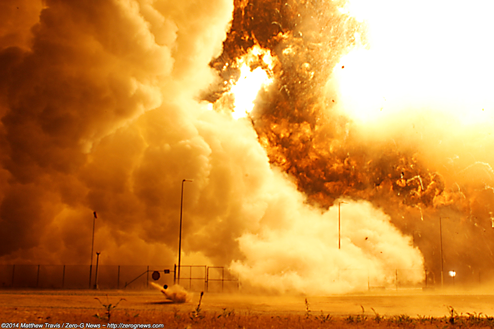 Antares explosion as captured by remote camera. Photo Credit: Matt Travis/Zero-G News.