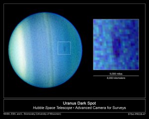 An infrared image of Uranus' most famous "dark spot' (Image Credit: NASA/JPL)