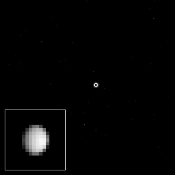 This o,age of Ceres was taken on Dec. 1, 2014. (A magnified view can be seen in the lower left).  (Image Credit: NASA/JPL-Caltech/UCLA/MPS/DLR/IDA)