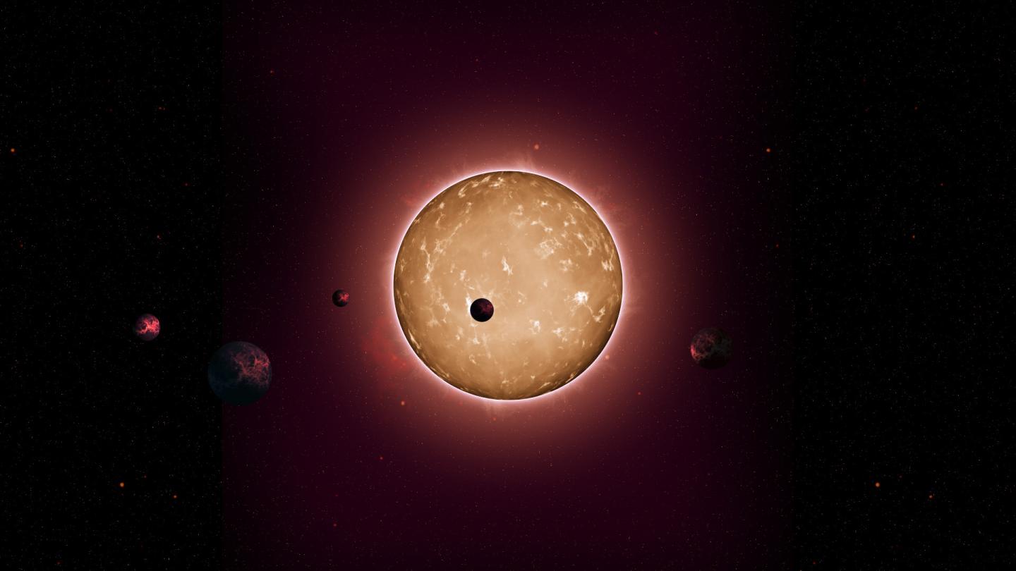 Artist rendering of the Kepler-444 system (Credit: Tiago Campante/Peter Devine)
