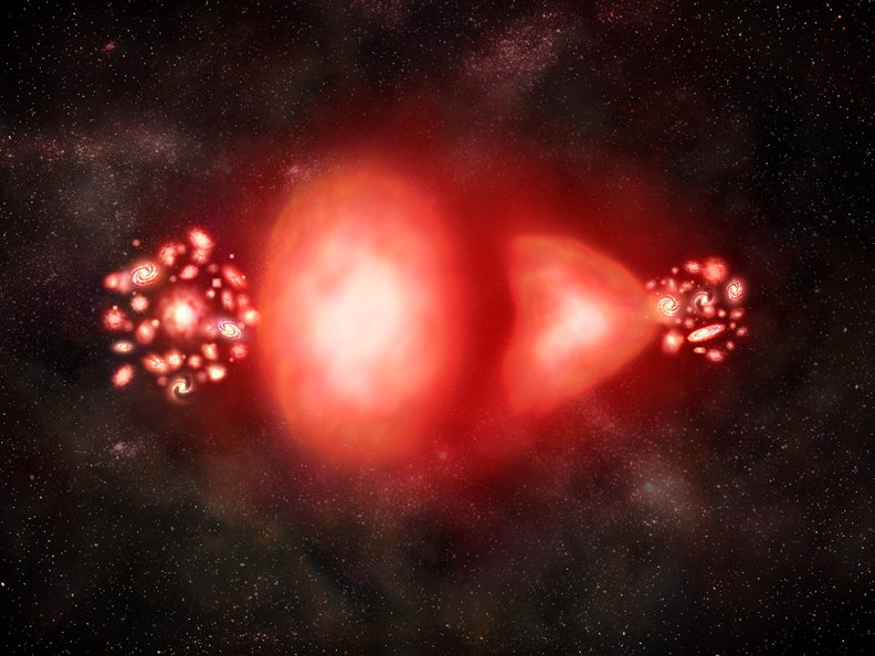 What matter and antimatter might look like annihilating one another. Credit: NASA/CXC/M. Weiss 