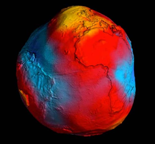 Image of Earth via GOCE/ESA