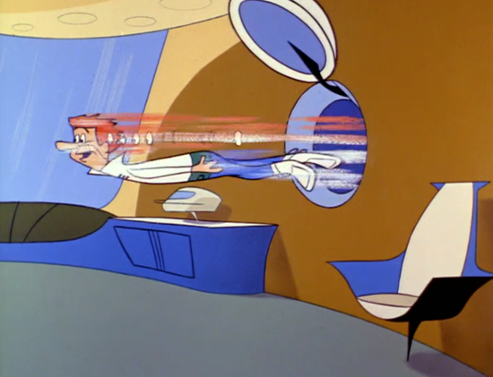 George Jetson using (being flung from?) a pneumatic tube (1963)