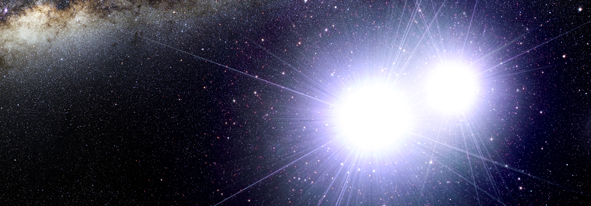 Artist rendering of the binary star system known as MY Camelopardalis (via The Resonance Project)