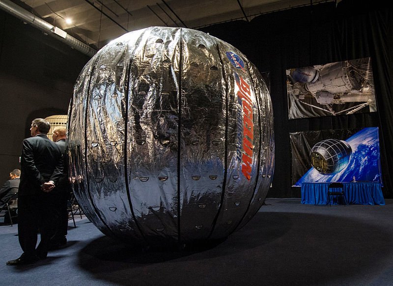 BEAM Mockup at a press conference - (Photo by Bill Ingalls/NASA)