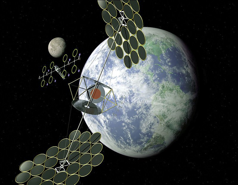 NASA's conception of an orbital power satellite complex - (NASA image)