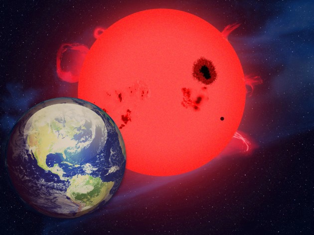 Earth orbiting a red dwarf