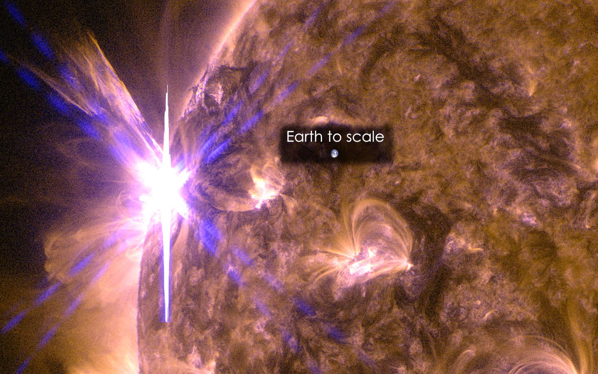 solar flare earth comparison
