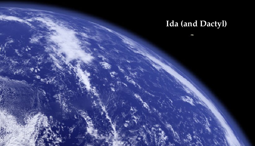 Ida and Dactyl compared to Earth