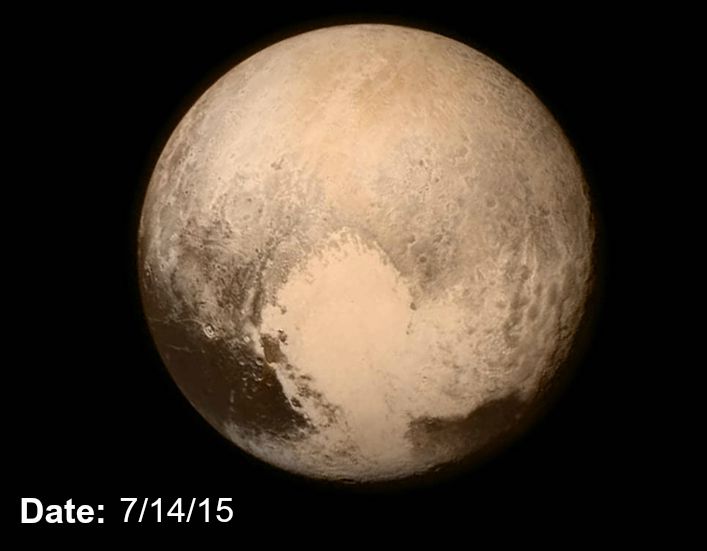 Pluto as seen from New Horizons. Image credit: NASA