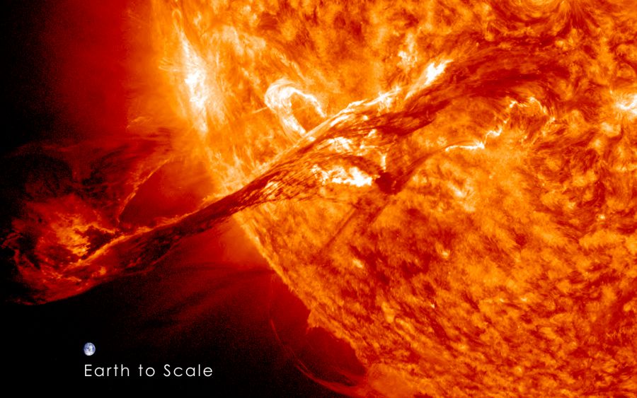 earth compared to sun