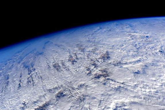 earth iss space winter storm