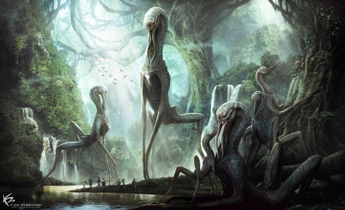 New World. Alien art by Ken Barthelmey.