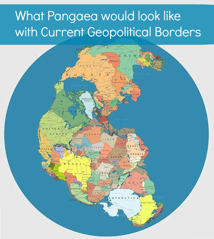 What would Pangea look like with Current Geopolitical Borders?