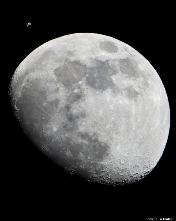 The Moon and the International Space Station
